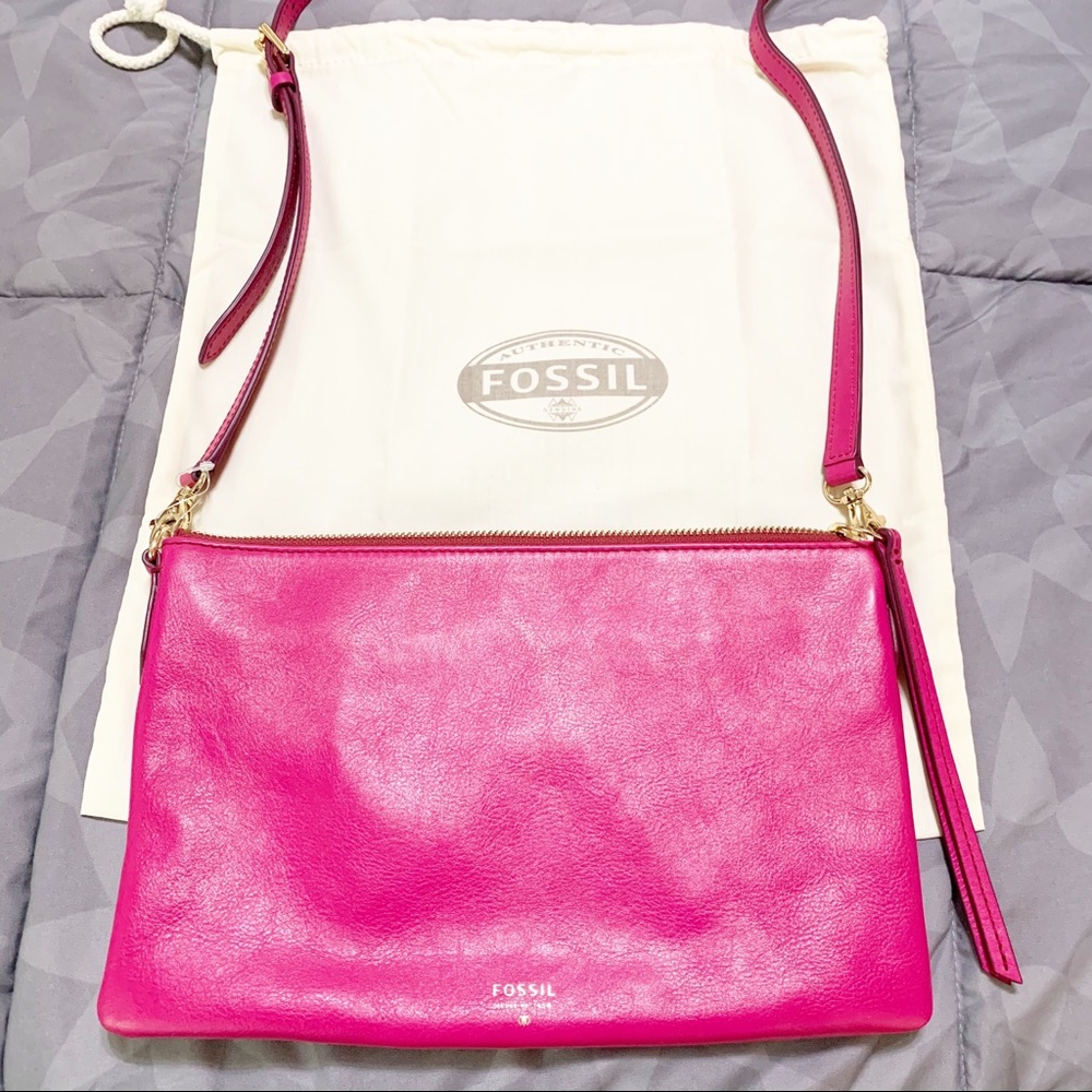 Fossil Sydney Fuchsia Crossbody NWOT